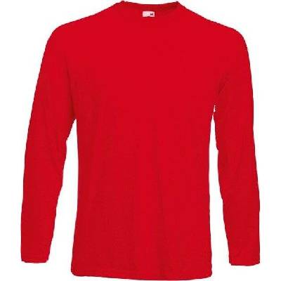 Fruit of the Loom tričko Valueweight dlouhý rukáv s F240 Červená