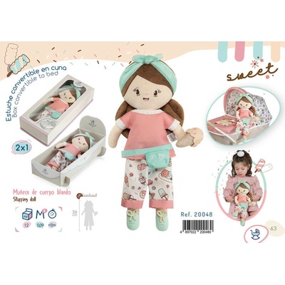 DeCuevas 20048 Plyšová SWEET- 36 cm s kolískou