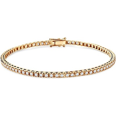 SAVICKI Tenisový náramok žlté zlato s bielymi zafírmi 1.480 ct 2,3 mm 17 cm - SAV-B-TENIS-17CM-23SZ-15K-585-BSZ-Z