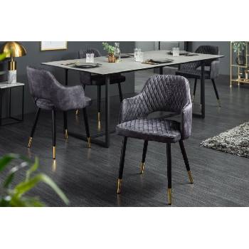 LuxD Laney šedý samet