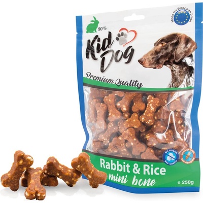 KIDDOG králičí maso s rýží MINI kostičky 250 g – Zboží Dáma