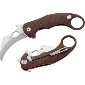lionSTEEL Джобно ножче LIONSTEEL LE ONE 1 A ES / Karambit с алуминиева дръжка - кафяво (LION0222)