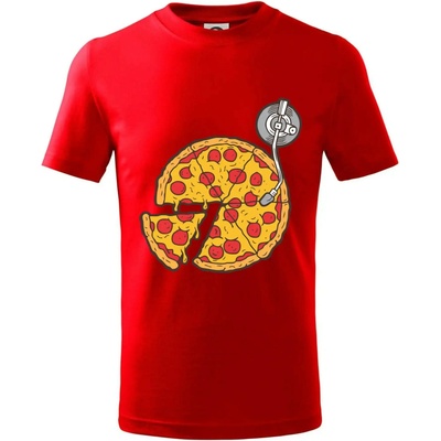 Pizza DJ tričko detské červená