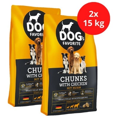 Happy Dog Dogs favorit Chunks with Chicken 2 x 15 kg
