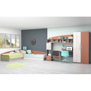 Голд - Аполо Комплект мебели за детска стая Томас сиво бланко / сахара