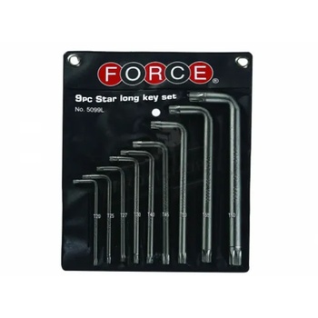 Image 1 of FORCE Шестограми Г-образни torx улъжени (Т20Н-Т60Н) комплект 9 бр. jn62835 force (jn62835)