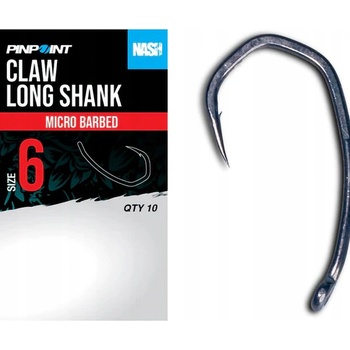Nash Háčky Claw Long Shank Micro Barbed 10 ks vel.6