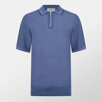 Firetrap Mens Knitted Polo - Air force blue