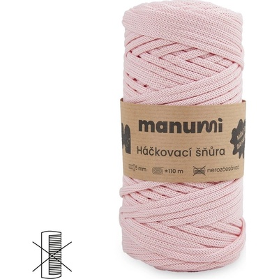 Manumi háčkovací polyesterová šňůra 5 mm světle růžová - 1 ks