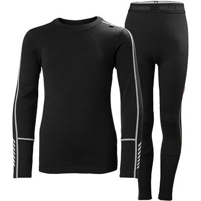 Helly Hansen dětské termoprádlo JR Lifa Merino Midweight Set black