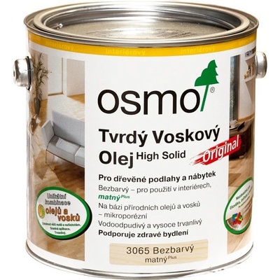 Osmo 3065 Tvrdý voskový olej Original 2,5 l Bezbarvý polomat – Zboží Mobilmania