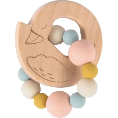 Moulin Roty Чесалка от дърво и силикон Moulin Roty - Лебед (667374)