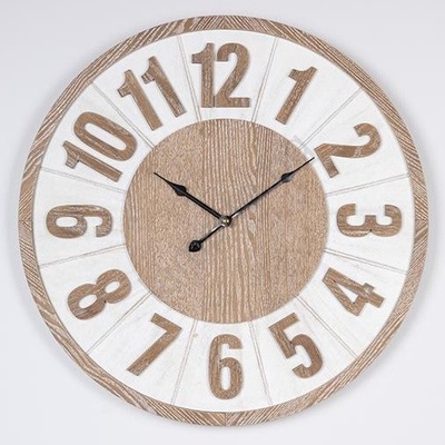 EUROLAMP Стенен часовник 1xAA Ø 60 см бежов/бял (EU0553)