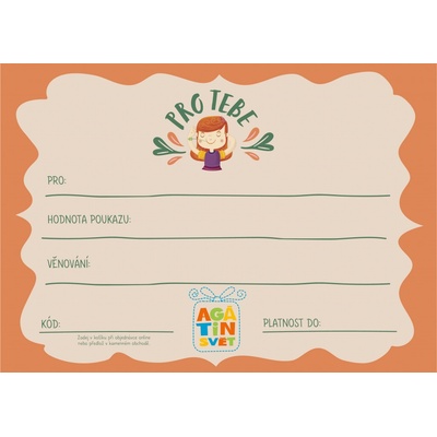 Agátin dárkový voucher: 1000 Kč – Zboží Dáma