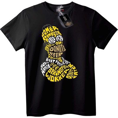 NOONEBRAND Тениска Симпсън калиграм - 3XL, Black