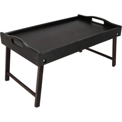 ČistéDřevo Drevený servírovací stolík do postele tmavý 50x30 cm