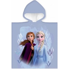 ZorluTeks Dievčenské plážové pončo s kapucňou Ľadové kráľovstvo Frozen motív Anna a Elsa 50 x 100 cm
