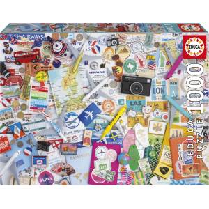 Educa Пъзел Educa от 1000 части - Туристически колаж (EDU20560)