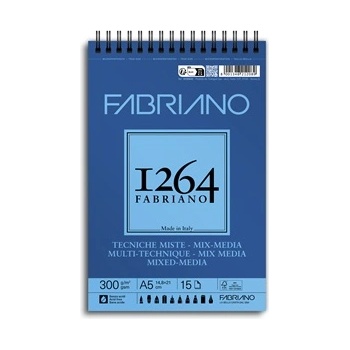 Fedrigoni 1264 Mixed Media 300 g A5 15 листа спирала за рисуване и скициране 19100642 (19100642)