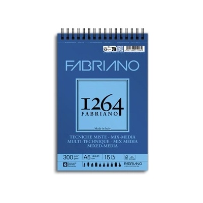 Fedrigoni 1264 Mixed Media 300 g A5 15 листа спирала за рисуване и скициране 19100642 (19100642)