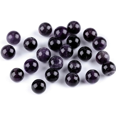 Minerálové korálky Ametyst Ø8 mm 45 kusů - ametyst