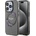 GUESS Flowers Ring Glossy Logo MagSafe Case - хибриден удароустойчив кейс с MagSafe за iPhone 15 Pro Max (черен-прозрачен)