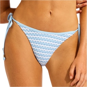 Seafolly Дамско бикини долнище Seafolly Women's Mesh Effect Tie Side Rio Pant Bikini bottom - Powder Blue / White - размер 42 (EU) (150-4262-0616)