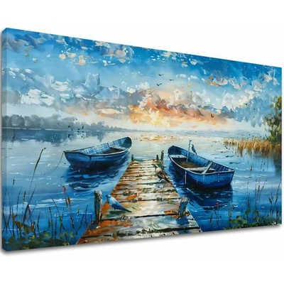 Obraz krajiny na plátne Romantický západ slnka | dokončené rukou umelca - 60x90 cm