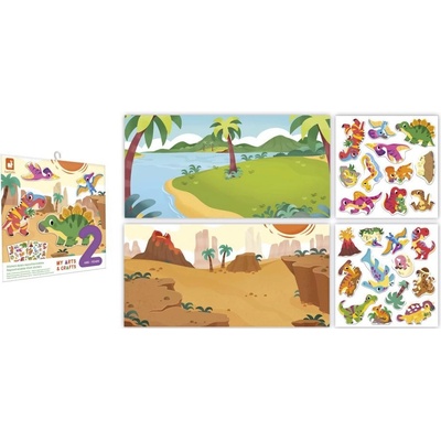 Janod Atelier Maxi Kreatívna sada My artsacrafts prelepovateľné samolepky dinosaury