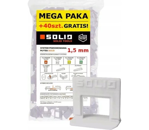 Solid 101007 Spony SOLID leveling 1,5mm-400+40ks
