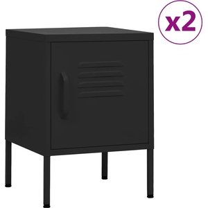 vidaXL Нощни шкафчета, 2 бр, черни, 35х35х51 см, стомана (3095212)