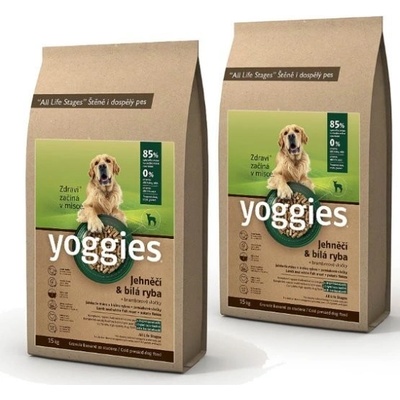 Yoggies Jahňa a biela ryba 2 x 15 kg