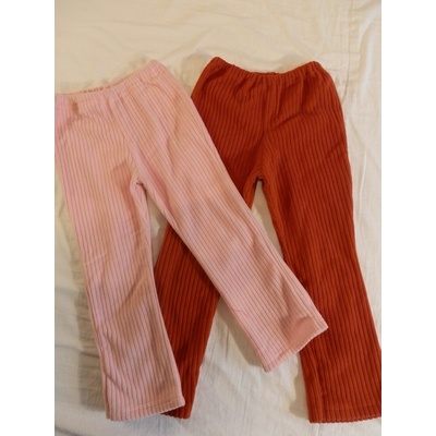 Drahstyl Dívčí teplé fleece legíny se vzorem manšestru Veverkově oranžová