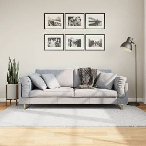vidaXL Килим OVIEDO с къс косъм, сив, 140x200 см (375535)