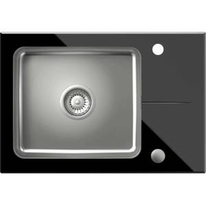 Quadron Вградена мивка Quadron Pop Hugh 116 от неръждаема стомана, покритие от неръждаема стомана - черна 64x44 см (ST3564SC1BS) Мивка за вграждане