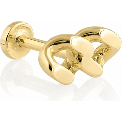 Lillian Vassago Zlatý piercing labreta s řetízkovým motivem LLV92-GPI038LB