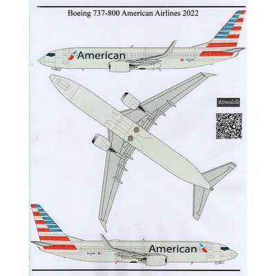 Airline Obtisky Boeing 737-800 American s BSmodelle BSM144653 1:144
