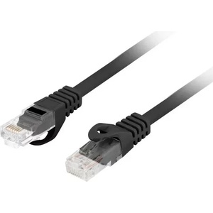 Lanberg patchcord CAT. 6 utp lszh cu 0.25m black fluke passed (PCU6-10CU-0025-BK)
