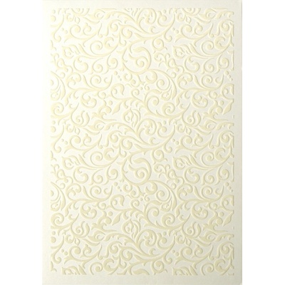Ozdobný papír Flock ivory 220g 5ks