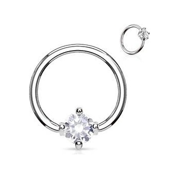Šperky4U piercing kruh s kamínkem K1021-C