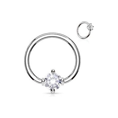 Šperky4U piercing kruh s kamínkem K1021-C
