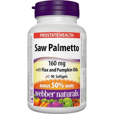 Webber Naturals Saw Palmetto With Flax And Pumpkin Oils [90 Гел капсули]