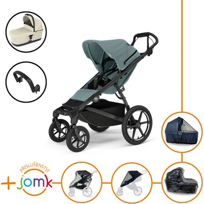 Thule Set 7v1 Urban Glide 4-wheel Mid blue 2024 + madlo + vanička Soft beige + JOMK príslušenstvo