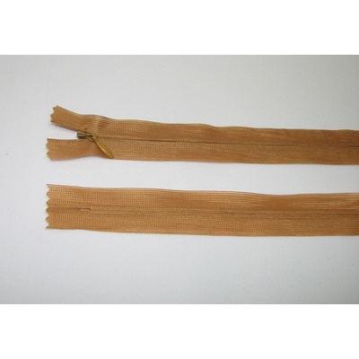 Zips krytý 3mm hnedá nedeliteľný 18cm dederon