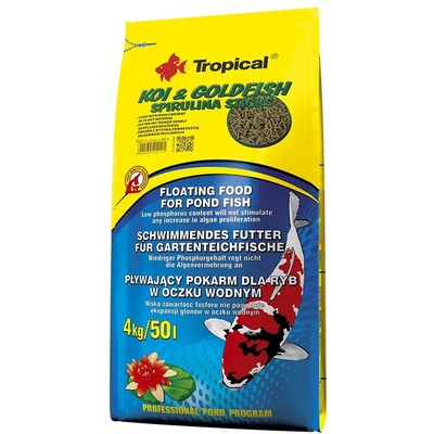 Tropical Koi & Goldfish спирулина пръчки - 50 л