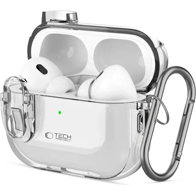 Tech-Protect Тънък калъф с кука Tech-Protect за AirPods 1 / 2 - прозрачен (5906302371808)
