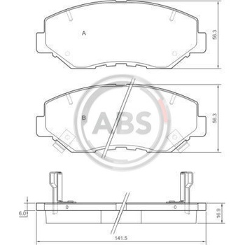 A.B.S. Sada brzdových platničiek kotúčovej brzdy 37424