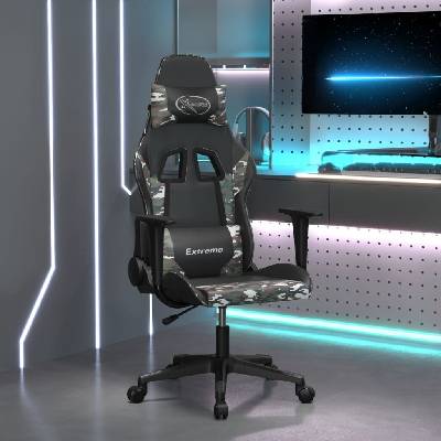 vidaXL Herní židle černá a maskáčová umělá kůže 3143698