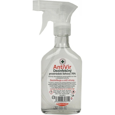 Antivir dezinfekčný prostriedok liehový 70% 200 ml