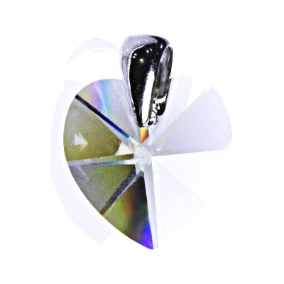 Čištín Stříbrný přívěsek s krystalem Swarovski black diamond, srdce, P 1302
